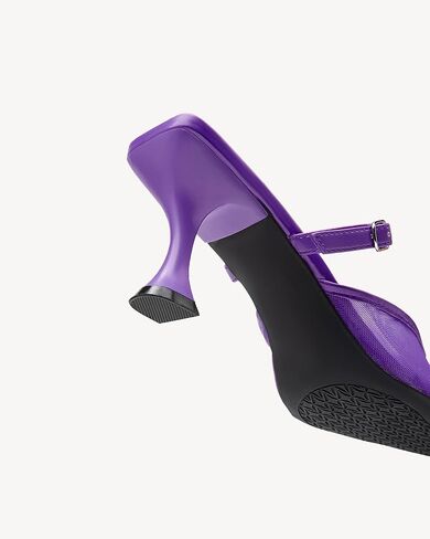 حذاء نسائي من NEWBELLA بكعب قطة مغلق من الأمام - صنادل شبكية أنيقة بكعب من الحديد، أحذية أنيقة سهلة الارتداء للمكتب والحفلات والارتداء اليومي المريح in Kuwait