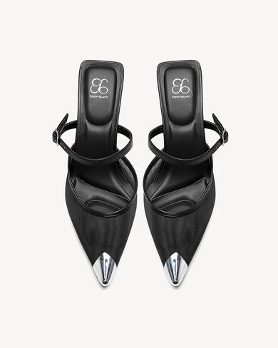 حذاء نسائي من NEWBELLA بكعب قطة مغلق من الأمام - صنادل شبكية أنيقة بكعب من الحديد، أحذية أنيقة سهلة الارتداء للمكتب والحفلات والارتداء اليومي المريح in Kuwait