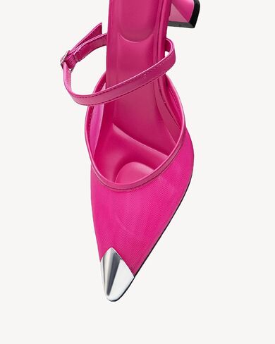 حذاء نسائي من NEWBELLA بكعب قطة مغلق من الأمام - صنادل شبكية أنيقة بكعب من الحديد، أحذية أنيقة سهلة الارتداء للمكتب والحفلات والارتداء اليومي المريح in Kuwait