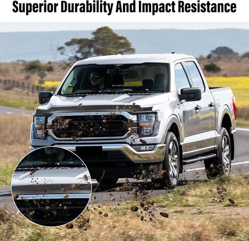 غطاء محرك السيارة منحرف غطاء محرك السيارة متوافق مع 2025 2024 2023 2022 2021 Ford F150 ألياف الكربون اللامعة غطاء محرك السيارة حامي علة منحرف الحجر الحرس in Saudi Arabia