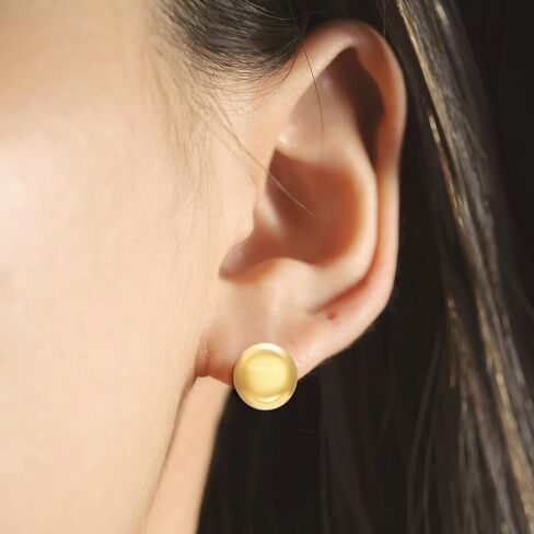 Small Chunky Thick Hoop Earrings for Women 14K Gold Plated Hoops Huggie Gift Ball Earring Button Trendy Hoop Earring for Women Hypoallergenic in Saudi Arabia