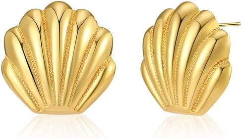 Small Chunky Thick Hoop Earrings for Women 14K Gold Plated Hoops Huggie Gift Ball Earring Button Trendy Hoop Earring for Women Hypoallergenic in Saudi Arabia