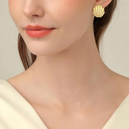 Small Chunky Thick Hoop Earrings for Women 14K Gold Plated Hoops Huggie Gift Ball Earring Button Trendy Hoop Earring for Women Hypoallergenic in Saudi Arabia