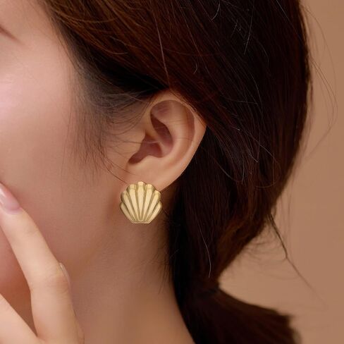 Small Chunky Thick Hoop Earrings for Women 14K Gold Plated Hoops Huggie Gift Ball Earring Button Trendy Hoop Earring for Women Hypoallergenic in Saudi Arabia
