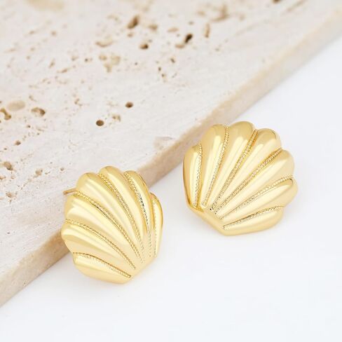 Small Chunky Thick Hoop Earrings for Women 14K Gold Plated Hoops Huggie Gift Ball Earring Button Trendy Hoop Earring for Women Hypoallergenic in Saudi Arabia