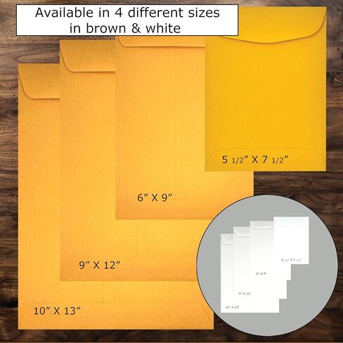 500 Cashier Depot 6 X 9 Catalog Envelopes (Open End), Sturdy 24lb. Brown Kraft Paper, Gum Flap, 500/Box in Saudi Arabia