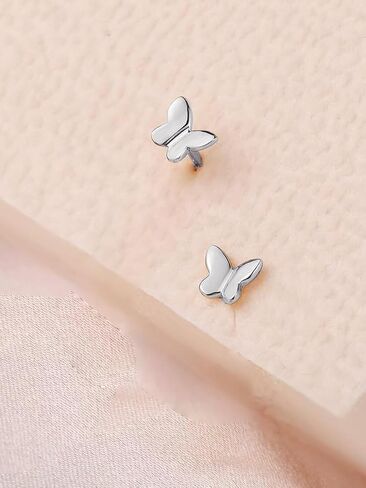 S.Leaf Butterfly Chain Earrings S925 Dainty Hypoallergenic Chain Threader Stud Earrings for Women in Kuwait