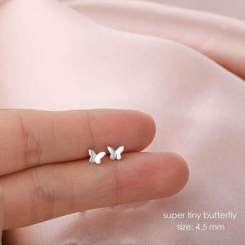 S.Leaf Butterfly Chain Earrings S925 Dainty Hypoallergenic Chain Threader Stud Earrings for Women in Kuwait