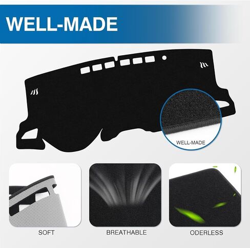 KUST Car Dashboard Cover for 2019-2024 Toyota Corolla Hatch Sedan Left Hand Driving Non-Slip Polyester Dashboard Mat Pad Interior for Toyota Corolla Accessories Custom Fit Dash Mat No Glare Black in Saudi Arabia