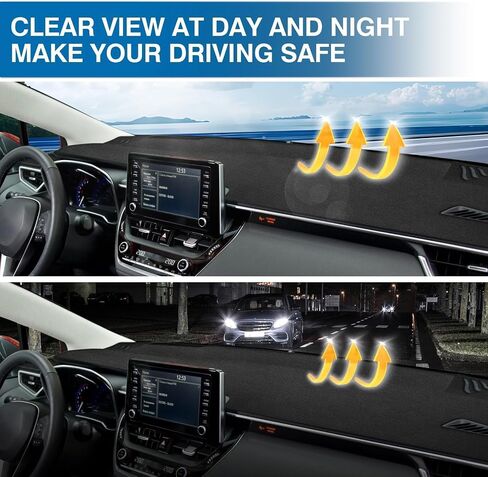 KUST Car Dashboard Cover for 2019-2024 Toyota Corolla Hatch Sedan Left Hand Driving Non-Slip Polyester Dashboard Mat Pad Interior for Toyota Corolla Accessories Custom Fit Dash Mat No Glare Black in Saudi Arabia