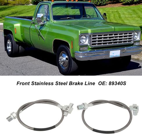 Front Brake Line Hose, Extended Brake Lines, 2pcs Front Stainless Steel Brake Line 89340s Replacement For C10 C20 C30 K10 K20 K30 K5 in Saudi Arabia