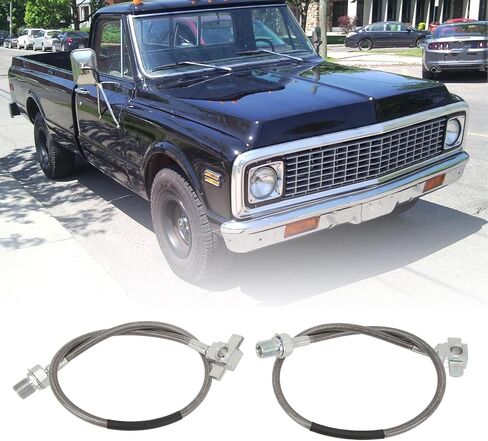 Front Brake Line Hose, Extended Brake Lines, 2pcs Front Stainless Steel Brake Line 89340s Replacement For C10 C20 C30 K10 K20 K30 K5 in Saudi Arabia