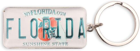Westmon Works Florida Keychain تذكارية Sunshine State لوحة ترخيص معدنية حلقة رئيسية in Kuwait