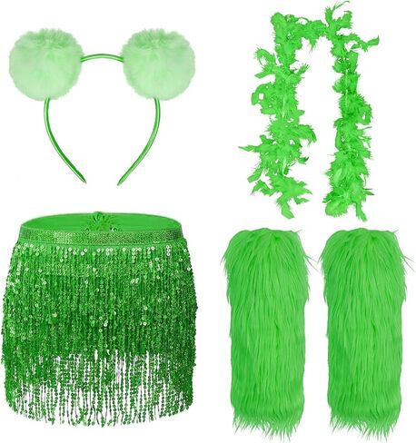 Halloween Bear Costume Bear Headbands Feather Boas Faux Fur Leg Warmers Skirts Tail Tutu Skirt Animal Cosplay Outfit in Saudi Arabia