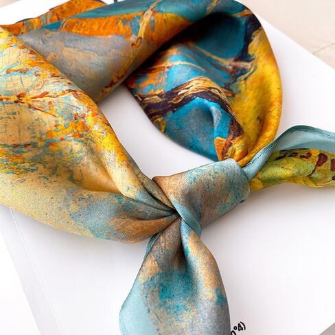 التوت الحرير وشاح المرأة وشاح مربع صغير 21 "× 21" تنفس خفيفة الوزن منديل الحجاب in Kuwait