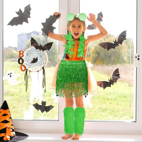 Halloween Bear Costume Bear Headbands Feather Boas Faux Fur Leg Warmers Skirts Tail Tutu Skirt Animal Cosplay Outfit in Saudi Arabia