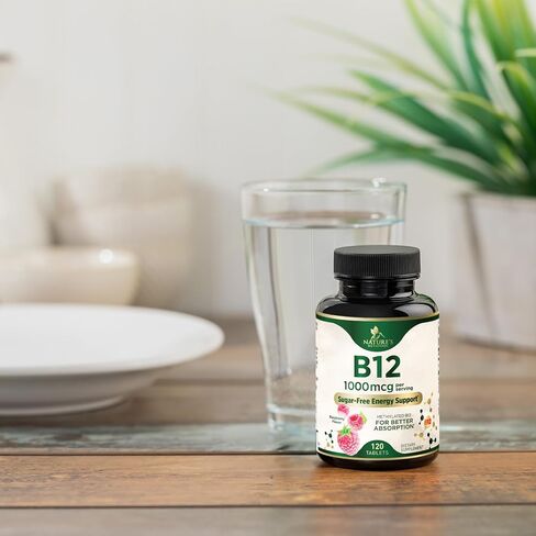 Vitamin B12 (Methylcobalamin) 1000 mcg - Chewable Tablet for Energy, Nervous System & Brain Support - Maximum Strength, Fast Dissolve, Vegan, Gluten-Free, Non-GMO for Women & Men - 120 Tablets in Saudi Arabia