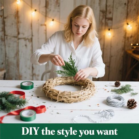 12 Pcs Christmas Norfolk Pine Branches 18 Inch Artificial Norfolk Pine Stems Faux Stem Greenery Pine for DIY Crafts Garland Wreath Xmas and Home Decor in Saudi Arabia