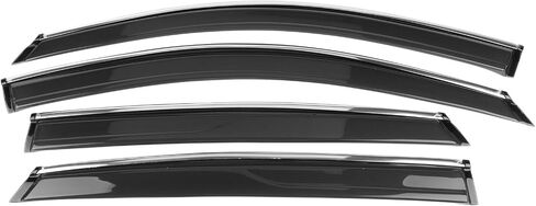 IKON MOTORSPORTS External Tape on Window Visor Compatible with 2018-2025 Honda Accord Sedan, 2.2mm Factory Style Acrylic Unpainted with Clips and Chrome Trim Air Deflector Sun Rain Guard, 2019 2020 in Saudi Arabia