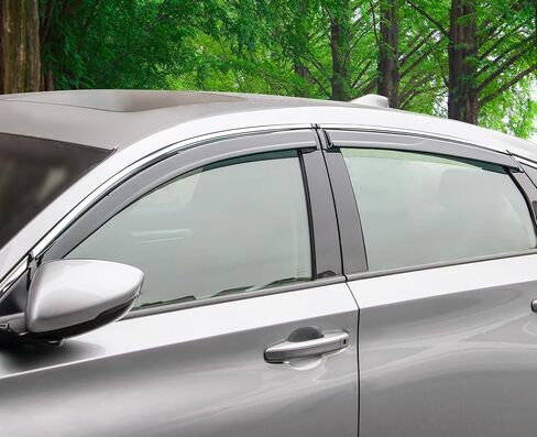 IKON MOTORSPORTS External Tape on Window Visor Compatible with 2018-2025 Honda Accord Sedan, 2.2mm Factory Style Acrylic Unpainted with Clips and Chrome Trim Air Deflector Sun Rain Guard, 2019 2020 in Saudi Arabia