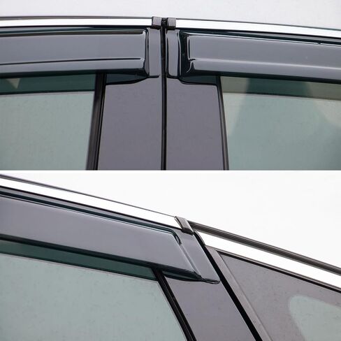 IKON MOTORSPORTS External Tape on Window Visor Compatible with 2018-2025 Honda Accord Sedan, 2.2mm Factory Style Acrylic Unpainted with Clips and Chrome Trim Air Deflector Sun Rain Guard, 2019 2020 in Saudi Arabia