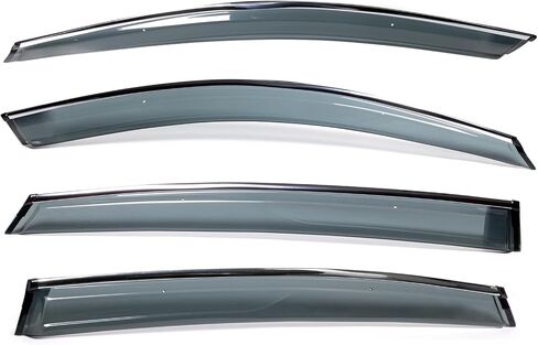 IKON MOTORSPORTS External Tape on Window Visor Compatible with 2018-2025 Honda Accord Sedan, 2.2mm Factory Style Acrylic Unpainted with Clips and Chrome Trim Air Deflector Sun Rain Guard, 2019 2020 in Saudi Arabia