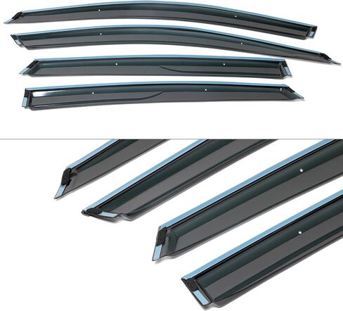 IKON MOTORSPORTS External Tape on Window Visor Compatible with 2018-2025 Honda Accord Sedan, 2.2mm Factory Style Acrylic Unpainted with Clips and Chrome Trim Air Deflector Sun Rain Guard, 2019 2020 in Saudi Arabia