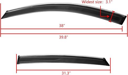 IKON MOTORSPORTS External Tape on Window Visor Compatible with 2018-2025 Honda Accord Sedan, 2.2mm Factory Style Acrylic Unpainted with Clips and Chrome Trim Air Deflector Sun Rain Guard, 2019 2020 in Saudi Arabia