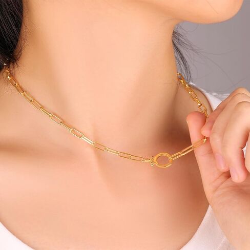 Mint & Lily Mint Paperclip Necklace with Adjustable 18" Paperclip Chain, Never Fades, Rust, and Tarnish Free Jewelry in Kuwait