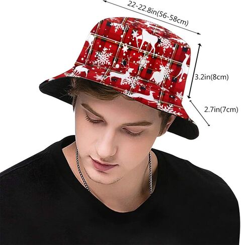 Snowflake Bucket Hat Funny Fisherman Hat Print Beach Hat Packable Outdoor Travel Hat in Kuwait