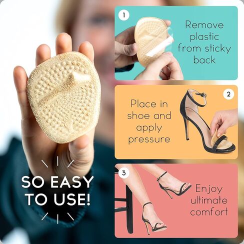 مجموعة العناية بالقدم من Walkize | وسادات مشط القدم ومنصات الكعب المضادة للانزلاق للنساء والرجال | تخفيف الألم والراحة طوال اليوم | زوجان من كل منهما (بيج) in Kuwait