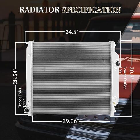 # CU2741 All Aluminum Radiator Assembly Compatible with 2003-2007 04 05 06 Ford F-250 F-350 F-450 F-550 F53 Super Duty V8 (1 Row Core - 2741) in Saudi Arabia