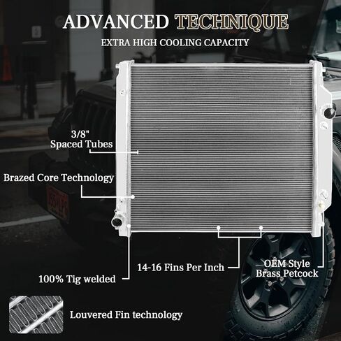 # CU2741 All Aluminum Radiator Assembly Compatible with 2003-2007 04 05 06 Ford F-250 F-350 F-450 F-550 F53 Super Duty V8 (1 Row Core - 2741) in Saudi Arabia
