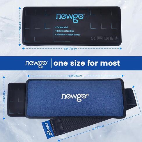 NEWGO Gel Ice Pack for Injuries Reusable, 2 Pack Ice Pack with Removable Sleeve, Flexible Hot Cold Compress Therapy for Knee Shoulder Ankle Neck Head Wrist Pain Relief in Saudi Arabia
