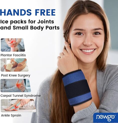 NEWGO Gel Ice Pack for Injuries Reusable, 2 Pack Ice Pack with Removable Sleeve, Flexible Hot Cold Compress Therapy for Knee Shoulder Ankle Neck Head Wrist Pain Relief in Saudi Arabia