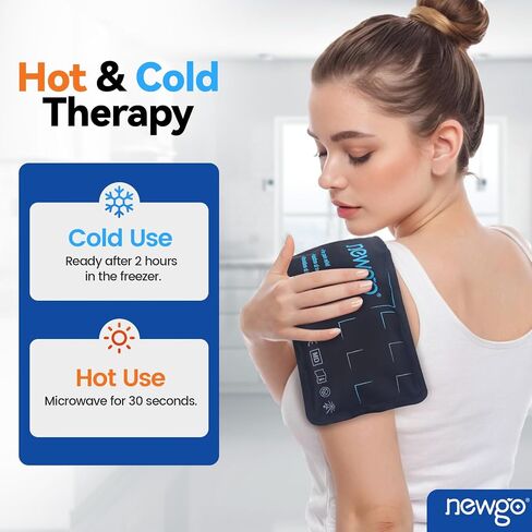 NEWGO Gel Ice Pack for Injuries Reusable, 2 Pack Ice Pack with Removable Sleeve, Flexible Hot Cold Compress Therapy for Knee Shoulder Ankle Neck Head Wrist Pain Relief in Saudi Arabia