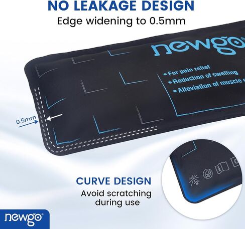 NEWGO Gel Ice Pack for Injuries Reusable, 2 Pack Ice Pack with Removable Sleeve, Flexible Hot Cold Compress Therapy for Knee Shoulder Ankle Neck Head Wrist Pain Relief in Saudi Arabia