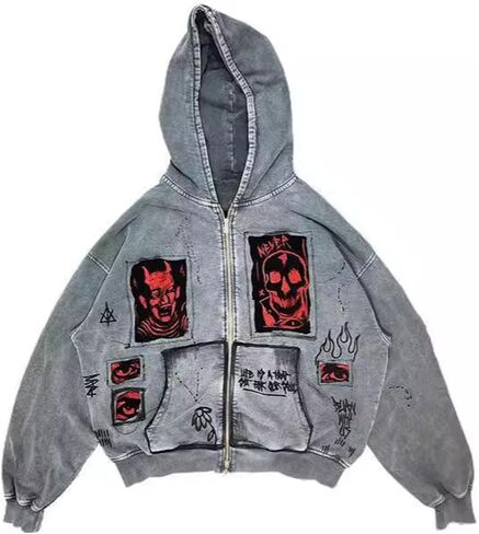 Zip Up Hoodies for Women Men Y2k Oversized Jackets Streetwear in Saudi Arabia