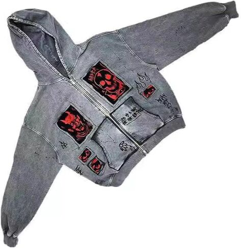 Zip Up Hoodies for Women Men Y2k Oversized Jackets Streetwear in Saudi Arabia
