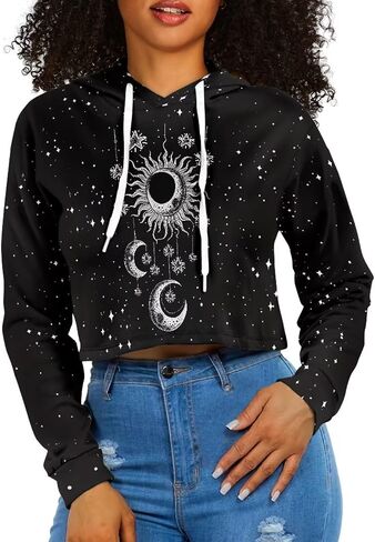 Winter Oversized Hoodies Spring Fall Crop Top Sweaters for Women Lightweight Graphic Sweatshirt with Hood Size S-5XL in Kuwait