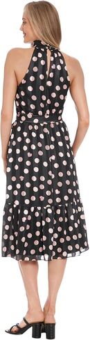 London Times Women's Elastic Waist Halter Dress with Tier and Sash in Saudi Arabia