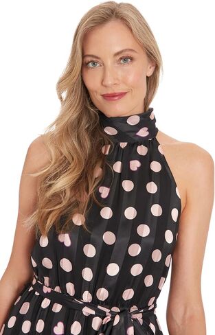 London Times Women's Elastic Waist Halter Dress with Tier and Sash in Saudi Arabia