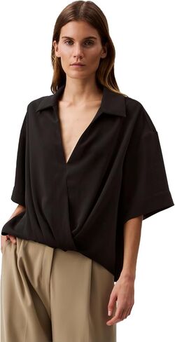 Calvin Klein Women's Crepe Printed Wrap Top in Saudi Arabia