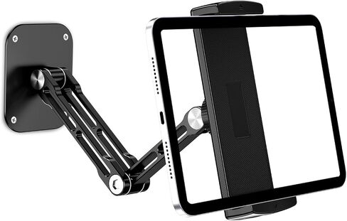 حامل جداري للكمبيوتر اللوحي، حامل تثبيت على الحائط لجهاز iPad من الألومنيوم، دوران 360 درجة قابل للتعديل متوافق مع iPad Pro/Mini، Galaxy Tab، Surface Pro، Kindle، جميع الأجهزة اللوحية والهواتف مقاس 4.7-12.9 بوصة in Kuwait