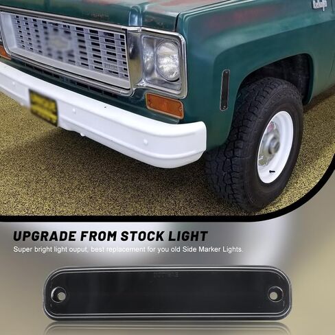 NJSBYL Amber LED Side Marker Lights for Chevy/GMC K5 Blazer Jimmy Suburban C10 C30 K10 K30 R30 V30 R3500 V3500 Pickup Trucks Smoked Lens Front Left Right Driving Markers Signal Lamps 6270433 6270434 in Saudi Arabia
