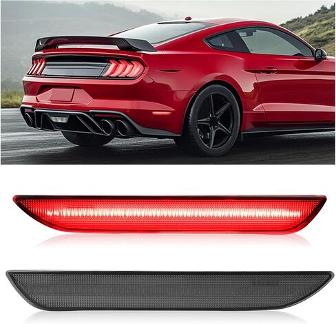 ضوء علامة جانبية HECASA متوافق مع 2015-2023 Ford Mustang مصباح علامة الجانب الخلفي عاكس اليسار واليمين لاستبدال FR3Z15A201A FR3Z15A101A عدسات الدخان وLED الأحمر in Saudi Arabia