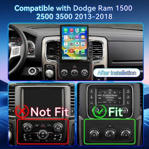 Binize Android 13 Car Stereo Compatible with Dodge Ram 1500/2500/3500 Radio 2013 2014 2015 2016 2017 2018,Navigation GPS Touch Screen Radio Head Unit with Wireless CarPlay/Android Auto(Manual AC) in Saudi Arabia