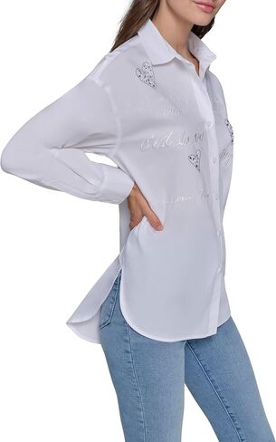 KARL LAGERFELD Womens Casual Office Wear Whimsical Blouse in Saudi Arabia