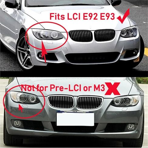 L/R متوافق مع BMW 3-Series E92 E93 2010 2011 2012 2013 غطاء عدسة المصباح الأمامي الشفاف للسيارة غطاء المصباح الأمامي عاكس الضوء الشفاف (الجانب الأيسر فقط) in Saudi Arabia