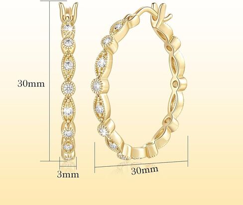 Gold Hoop Earrings for Women 14K Gold Earrings for Women Hoop Earring for Womens Hoops Evil Eye Hoops Earring for Womens Crafted with Cubic Zirconia 30mm in Saudi Arabia